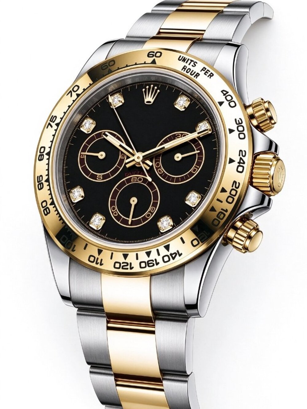 Rolex Oyster Perpetual Cosmograph Daytona Two Tone Gold & Steel Diamond Set